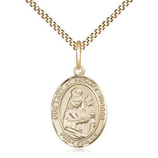 14kt Gold Filled Our Lady of Prompt Succor Medal Religious Jewelry Engraved Catholic Saint Jewelry