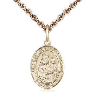 14kt Gold Filled Our Lady of Prompt Succor Medal Religious Jewelry Engraved Catholic Saint Jewelry