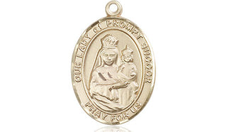 14kt Gold Our Lady of Prompt Succor Medal Engraved Catholic Saint Jewelry