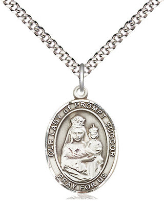 Sterling Silver Our Lady of Prompt Succor Medal Religious Jewelry Engraved Catholic Saint Jewelry