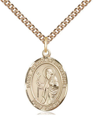 14kt Gold Saint Joseph of Arimathea Medal Engraved Catholic Saint Jewelry