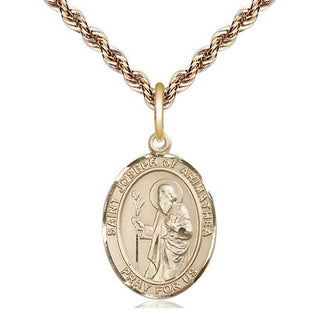 14kt Gold Saint Joseph of Arimathea Medal Engraved Catholic Saint Jewelry