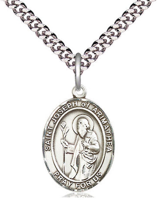Pewter Saint Joseph of Arimathea Medal Religious Jewelry Engraved Catholic Saint Jewelry