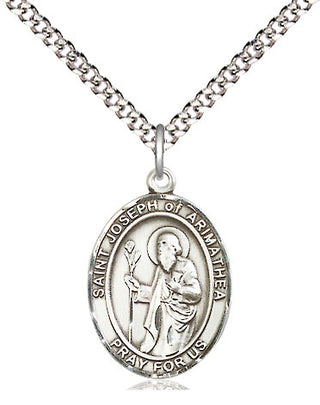 Pewter Saint Joseph of Arimathea Medal Religious Jewelry Engraved Catholic Saint Jewelry