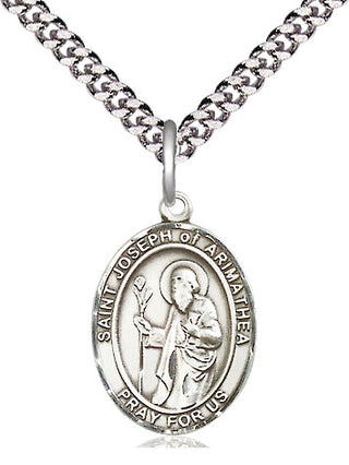 Pewter Saint Joseph of Arimathea Medal Religious Jewelry Engraved Catholic Saint Jewelry