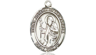 Sterling Silver Saint Joseph of Arimathea Medal Religious Jewelry Engraved Catholic Saint Jewelry
