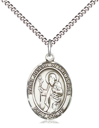 Sterling Silver Saint Joseph of Arimathea Medal Religious Jewelry Engraved Catholic Saint Jewelry