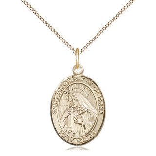 14kt Gold Saint Margaret of Cortona Medal Engraved Catholic Saint Jewelry