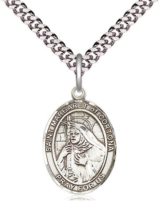 Pewter Saint Margaret of Cortona Medal Religious Jewelry Engraved Catholic Saint Jewelry