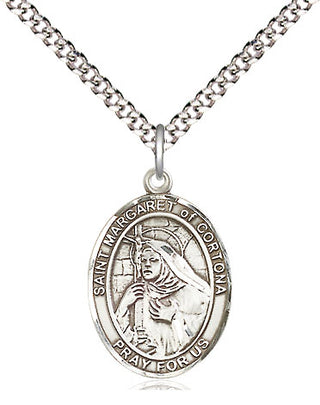 Pewter Saint Margaret of Cortona Medal Religious Jewelry Engraved Catholic Saint Jewelry