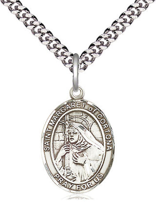 Pewter Saint Margaret of Cortona Medal Religious Jewelry Engraved Catholic Saint Jewelry