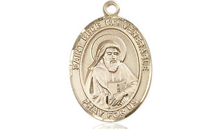 14kt Gold Saint Bede the Venerable Medal Engraved Catholic Saint Jewelry
