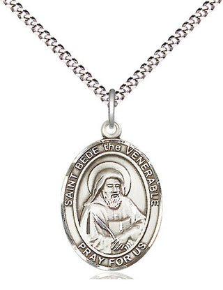 Sterling Silver Saint Bede the Venerable Medal Religious Jewelry Engraved Catholic Saint Jewelry