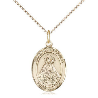 14kt Gold Our Lady of Olives Medal Engraved Catholic Saint Jewelry