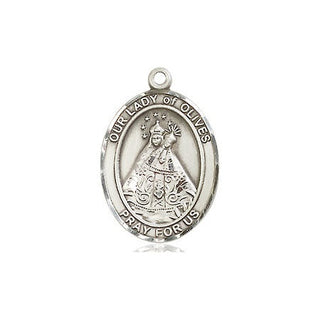 Sterling Silver Our Lady of Olives Medal Religious Jewelry Engraved Catholic Saint Jewelry