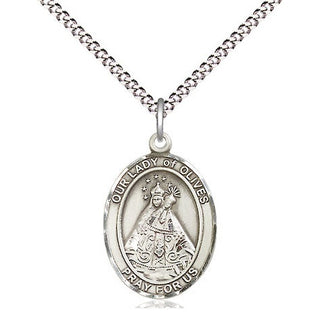 Sterling Silver Our Lady of Olives Medal Religious Jewelry Engraved Catholic Saint Jewelry