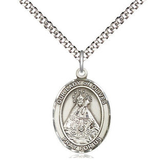 Sterling Silver Our Lady of Olives Medal Religious Jewelry Engraved Catholic Saint Jewelry