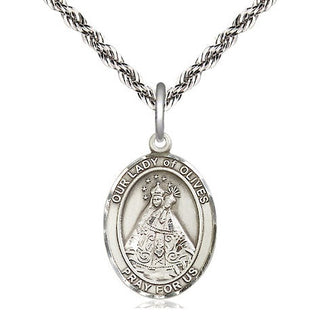 Sterling Silver Our Lady of Olives Medal Religious Jewelry Engraved Catholic Saint Jewelry