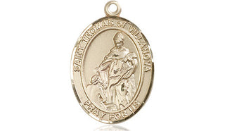 14kt Gold Filled Saint Thomas of Villanova Medal Engraved Catholic Saint Jewelry