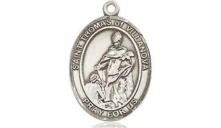 Pewter Saint Thomas of Villanova Medal Engraved Catholic Saint Jewelry
