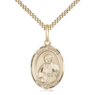 14kt Gold Filled Saint Pius X Medal Religious Jewelry Engraved Catholic Saint Jewelry
