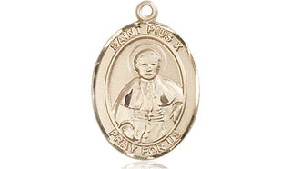 14kt Gold Saint Pius X Medal Engraved Catholic Saint Jewelry