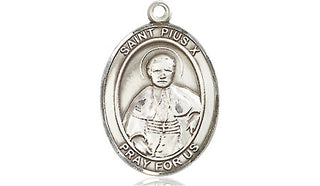 Pewter Saint Pius X Medal Engraved Catholic Saint Jewelry