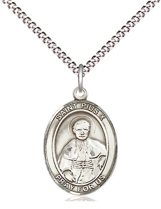 Pewter Saint Pius X Medal Religious Jewelry Engraved Catholic Saint Jewelry