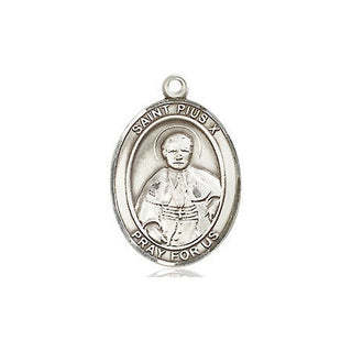 Sterling Silver Saint Pius X Medal Religious Jewelry Engraved Catholic Saint Jewelry