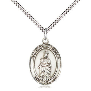 Sterling Silver Our Lady of Victory Medal Religious Jewelry Engraved Catholic Saint Jewelry