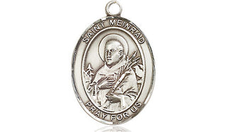 Pewter Saint Meinrad of Einsideln Medal Engraved Catholic Saint Jewelry
