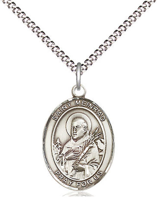 Pewter Saint Meinrad of Einsideln Medal Religious Jewelry Engraved Catholic Saint Jewelry
