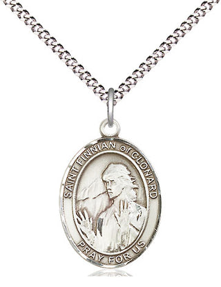 Pewter Saint Finnian of Clonard Medal Religious Jewelry Engraved Catholic Saint Jewelry