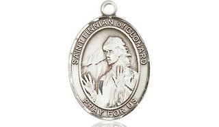 Sterling Silver Saint Finnian of Clonard Medal Religious Jewelry Engraved Catholic Saint Jewelry