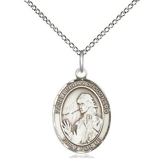 Sterling Silver Saint Finnian of Clonard Medal Religious Jewelry Engraved Catholic Saint Jewelry