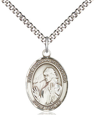 Sterling Silver Saint Finnian of Clonard Medal Religious Jewelry Engraved Catholic Saint Jewelry