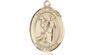 14kt Gold Filled Saint Roch Medal Engraved Catholic Saint Jewelry