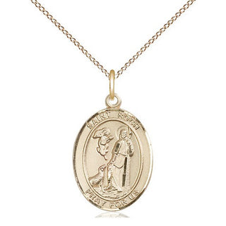 14kt Gold Filled Saint Roch Medal Religious Jewelry Engraved Catholic Saint Jewelry