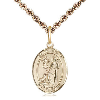 14kt Gold Filled Saint Roch Medal Religious Jewelry Engraved Catholic Saint Jewelry