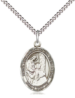 Pewter Saint Elizabeth of the Visitation Medal Religious Jewelry Engraved Catholic Saint Jewelry