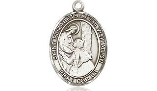 Sterling Silver Saint Elizabeth of the Visitation Medal Religious Jewelry Engraved Catholic Saint Jewelry