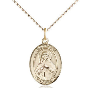 14kt Gold Filled Saint Olivia Medal Religious Jewelry Engraved Catholic Saint Jewelry