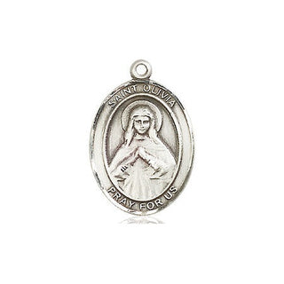 Pewter Saint Olivia Medal Engraved Catholic Saint Jewelry