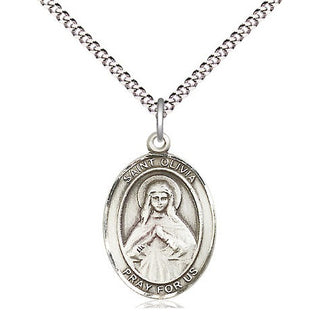 Sterling Silver Saint Olivia Medal Religious Jewelry Engraved Catholic Saint Jewelry