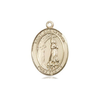 14kt Gold Filled Saint Zoe of Rome Medal Engraved Catholic Saint Jewelry