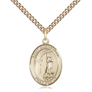 14kt Gold Filled Saint Zoe of Rome Medal Religious Jewelry Engraved Catholic Saint Jewelry