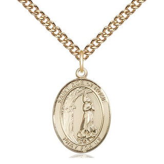 14kt Gold Filled Saint Zoe of Rome Medal Religious Jewelry Engraved Catholic Saint Jewelry