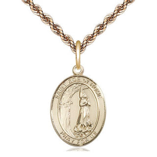 14kt Gold Filled Saint Zoe of Rome Medal Religious Jewelry Engraved Catholic Saint Jewelry