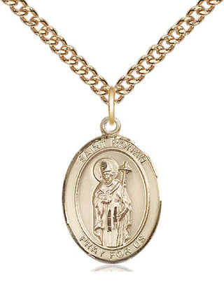 14kt Gold Filled Saint Ronan Medal Religious Jewelry Engraved Catholic Saint Jewelry