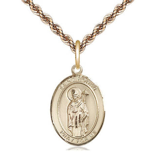 14kt Gold Filled Saint Ronan Medal Religious Jewelry Engraved Catholic Saint Jewelry